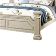 Akia King Bed-Antique White Solid Wood-Reeded Posts-Molded Trim
