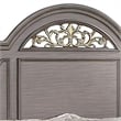 Recus California King Bed-Carved Floral Details-Arched Headboard-Gray