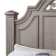 Recus King Bed-Carved Floral Details-Arched Headboard-Gray Wood