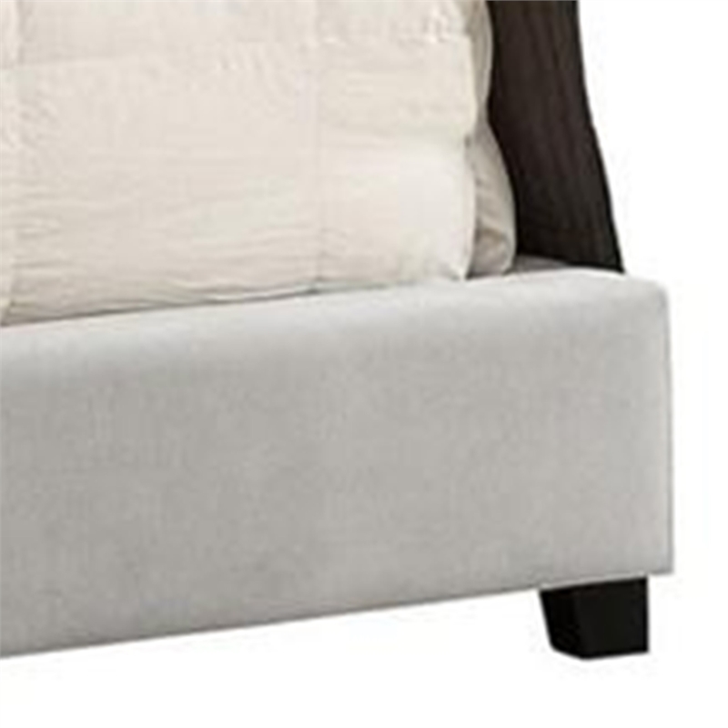 Rozy King Bed-Wingback Tall Headboard-Nailhead Trim-Ivory Upholstery