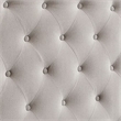 Rozy Queen Bed w Wingback Tall Headboard-Nailhead Trim-Ivory Upholstery