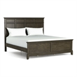 Revy Queen Size Bed-Traditional Crown Moldings-Gray Solid Wood