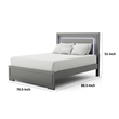 Aliso California King Size Bed-LED Panel Headboard-Metallic Gray