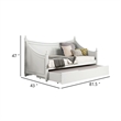 Kiki Twin Size Daybed w Trundle-Molded Details White Solid Wood