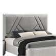 Vino King Bed-Gray Chevron Satin Fabric Upholstered-Solid Wood