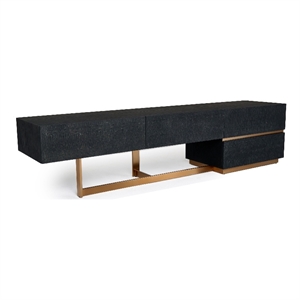 Cid Jim TV Stand Media Entertainment Center-4 Drawer-Black-Gold-82 Inch