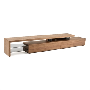 Jonae TV Stand Media Center-118 Inch Walnut Brown-2 Shelves-4 Drawers