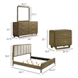 Deon 4 Piece Queen Bedroom Set-Upholstered Headboard-Brown Hardwood