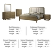 Deon 5 Piece Queen Bedroom Set-Upholstered Headboard-Brown Hardwood