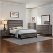 Mela 5pc Full Bed Set-Nightstand Dresser Chest and Mirror-Oak Gray
