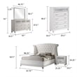 Dini Glam 5pc King Bedroom Set-Tufted Wingback in White Velvet