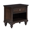 Meon 4pc Poster King Bed Set-Classical Dark Oak Brown-Dresser Mirror