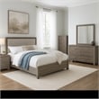 Reay 5 Piece Queen Bedroom Set with Dressers-Upholstered-Gray Brown