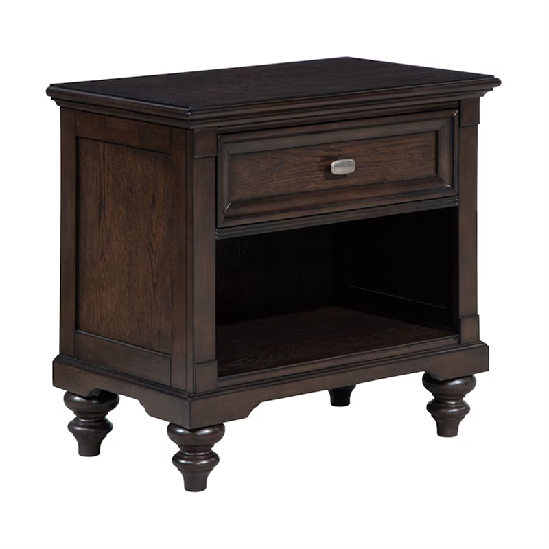 Meon 5pc Poster Cal King Bed Set-Classic Dark Oak Brown-Dresser Chest