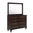 Meon 5pc Poster Cal King Bed Set-Classic Dark Oak Brown-Dresser Chest