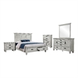 Eli 5 Piece Queen Bedroom Set-Footboard Storage-Rustic White Wood
