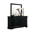 Ryla 4pc Queen Bedroom Set with Nightstand-Dresser-Mirror in Classic Black