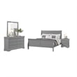 4pc Queen Bedroom Set with Nightstand Dresser and Mirror-Neutral Gray