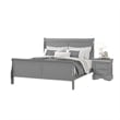 4pc Queen Bedroom Set with Nightstand Dresser and Mirror-Neutral Gray