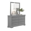 4pc Queen Bedroom Set with Nightstand Dresser and Mirror-Neutral Gray