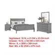 4pc Queen Bedroom Set with Nightstand Dresser and Mirror-Neutral Gray