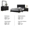 Dle 4 Piece Queen Bedroom Set-Tufted Black Velvet-Modern Gold Accent
