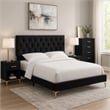 Dle 4 Piece Queen Bedroom Set-Tufted Black Velvet-Modern Gold Accent