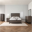 Mela 5pc Queen Bed Set-Nightstand Dresser Chest and Mirror-Oak Gray