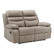 Hanna Manual Double Recliner Loveseat-Latte Brown Leather-64 Inch