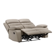 Hanna Manual Double Recliner Loveseat-Latte Brown Leather-64 Inch