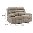 Hanna Power Dual Recliner Loveseat-Latte Brown Leather-USB-64 Inch