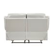 Conia Manual Dual Recliner Loveseat-Light Gray Silver Leather 63 Inch