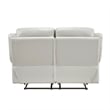 Conia Manual Dual Recliner Loveseat-Light Gray Silver Leather 63 Inch