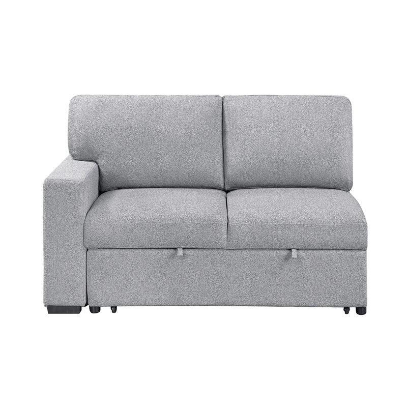 Ompa Modular Armless Sofa with Storage-Cloud Gray Boucle-52 Inch
