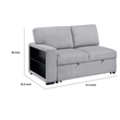 Ompa Modular Armless Sofa with Storage-Cloud Gray Boucle-52 Inch