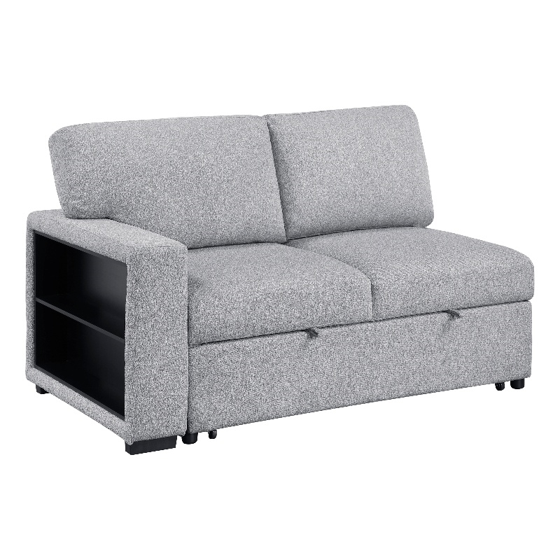Ompa Modular Armless Sofa with Storage-Cloud Gray Boucle-52 Inch