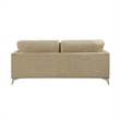 Casie Sofa-Sand Brown Microfiber Foam-Chrome Legs 77 Inch