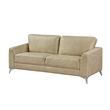 Casie Sofa-Sand Brown Microfiber Foam-Chrome Legs 77 Inch