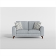 Ricca Loveseat with 2 Pillows-Blue Gray Chenille-Brown Legs-64 Inch