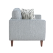 Ricca Loveseat with 2 Pillows-Blue Gray Chenille-Brown Legs-64 Inch