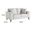 Ricca Loveseat with 2 Pillows-Cloud White Chenille-Wood-64 Inch