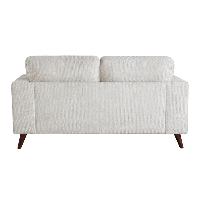 Ricca Loveseat with 2 Pillows-Cloud White Chenille-Wood-64 Inch