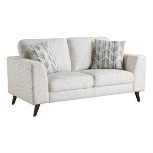 Ricca Loveseat with 2 Pillows-Cloud White Chenille-Wood-64 Inch
