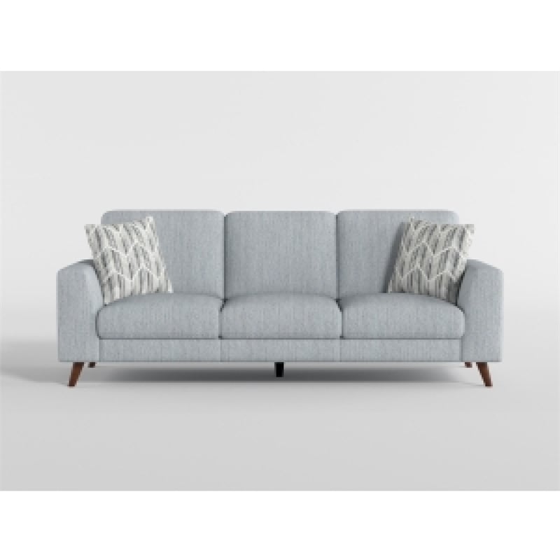 Ricca Sofa with 2 Pillows-Cloud White Chenille-Brown Legs-87 Inch