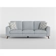 Ricca Sofa with 2 Pillows-Cloud White Chenille-Brown Legs-87 Inch