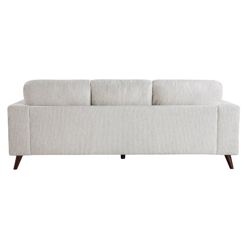 Ricca Sofa with 2 Pillows-Cloud White Chenille-Brown Legs-87 Inch