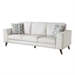 Ricca Sofa with 2 Pillows-Cloud White Chenille-Brown Legs-87 Inch