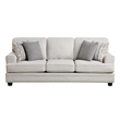 Brady Sofa with 4 Pillows-Sand Brown Chenille-Nailhead Trim-92 Inch