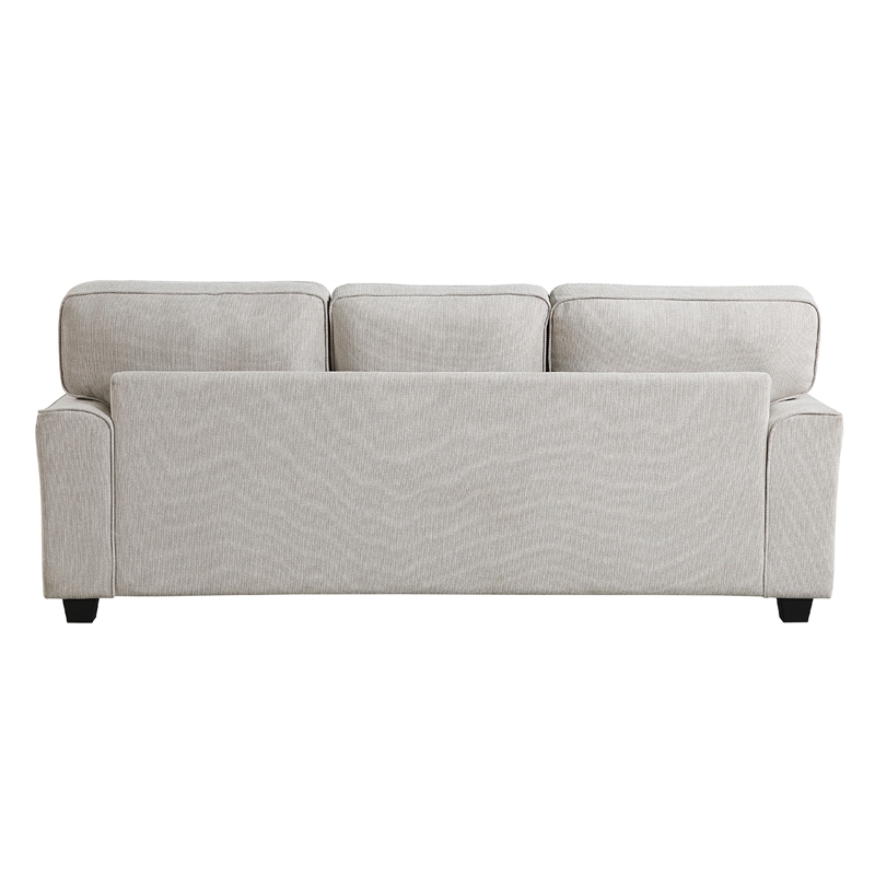 Brady Sofa with 4 Pillows-Sand Brown Chenille-Nailhead Trim-92 Inch