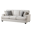 Brady Sofa with 4 Pillows-Sand Brown Chenille-Nailhead Trim-92 Inch
